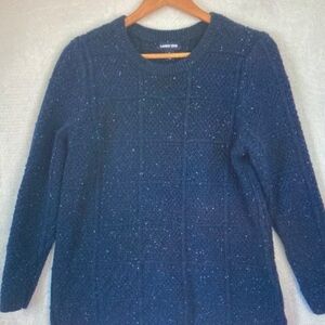 Lands' End Navy Speckle Crewneck Sweater